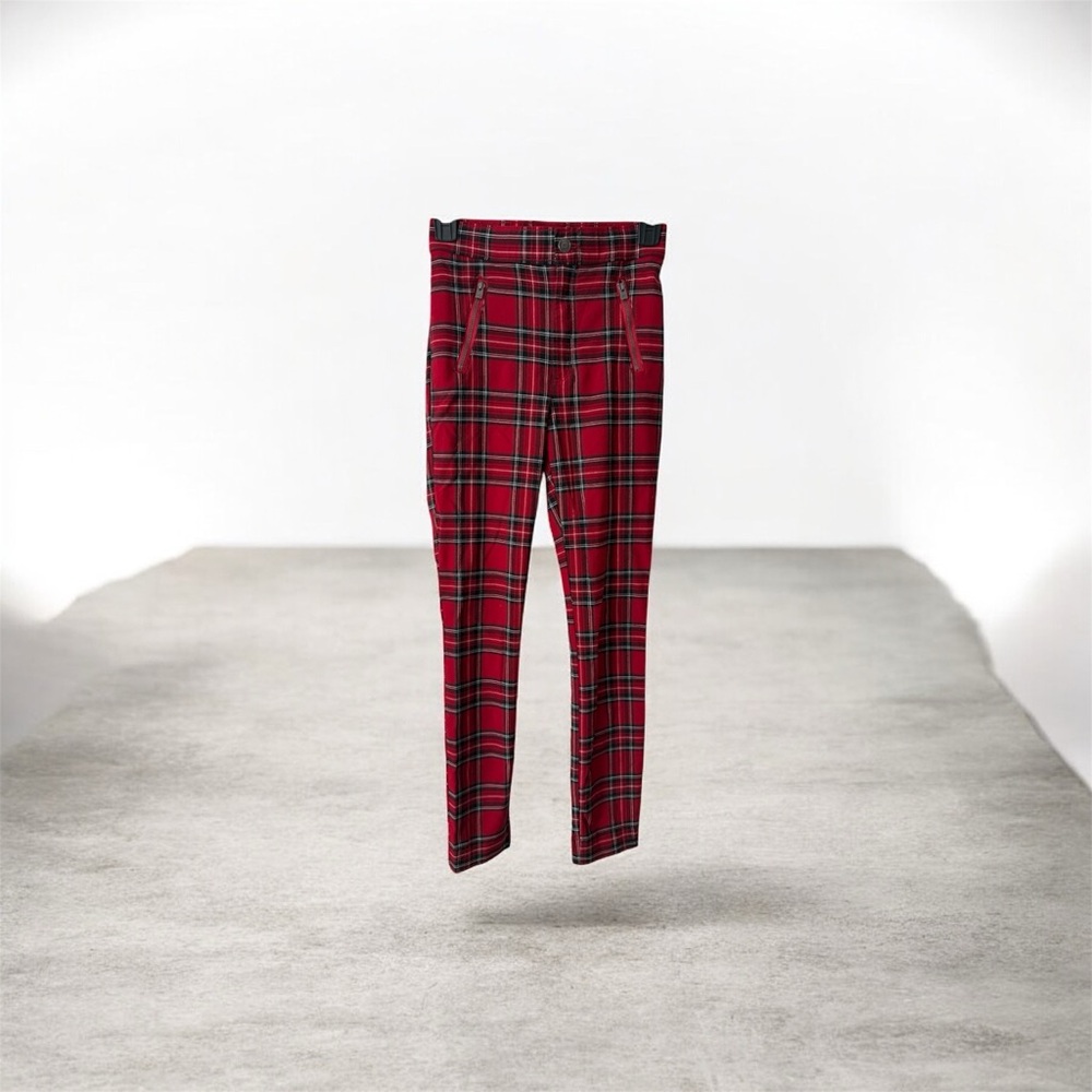Hollister Red and Black Plaid Pants